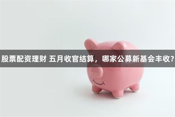 股票配资理财 五月收官结算，哪家公募新基会丰收？