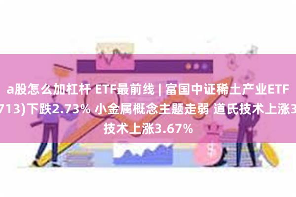 a股怎么加杠杆 ETF最前线 | 富国中证稀土产业ETF(159713)下跌2.73% 小金属概念主题走弱 道氏技术上涨3.67%