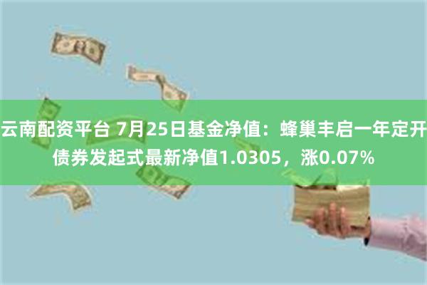 云南配资平台 7月25日基金净值：蜂巢丰启一年定开债券发起式最新净值1.0305，涨0.07%